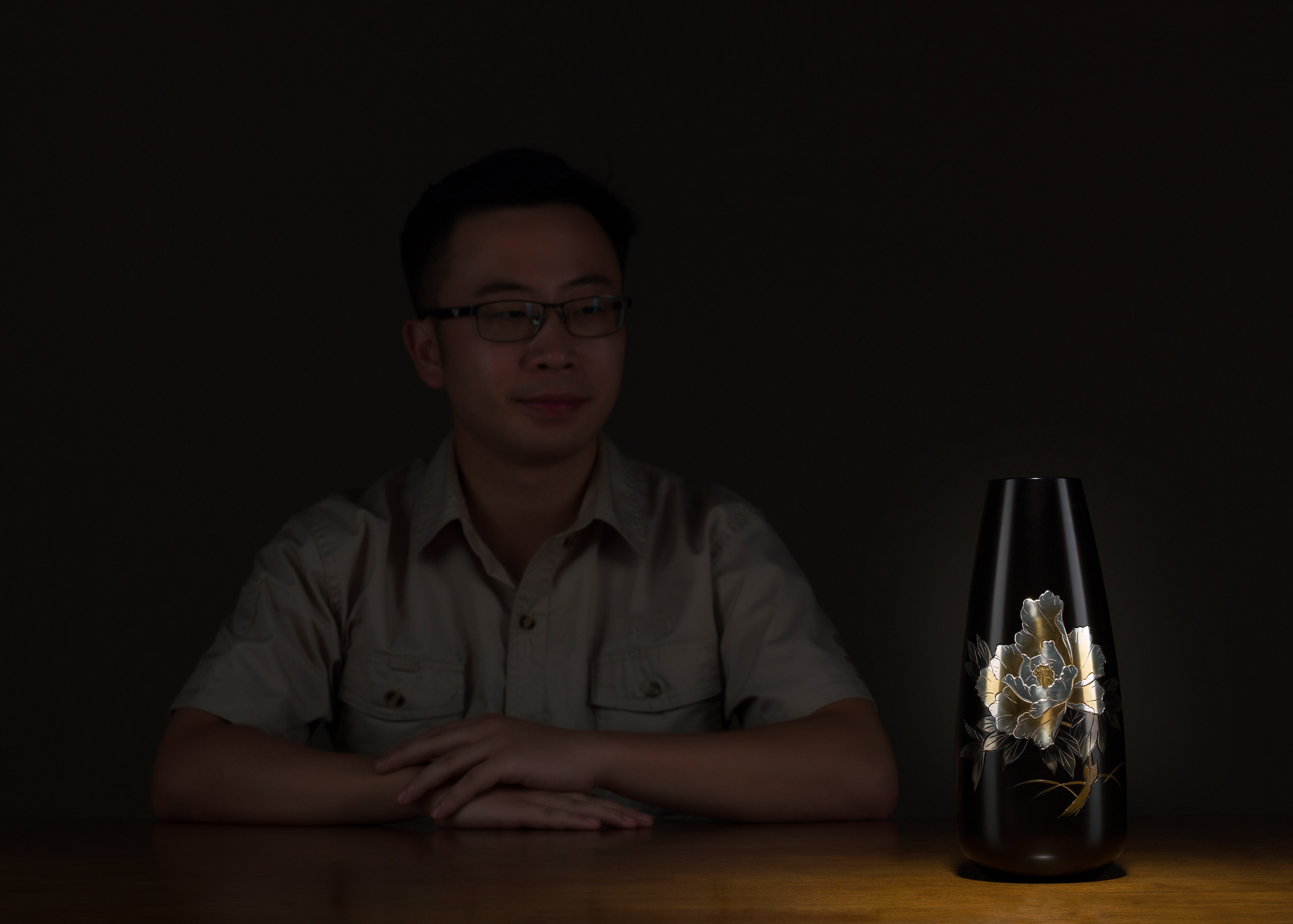 牡丹花瓶(高岡銅器)◇已停產◇