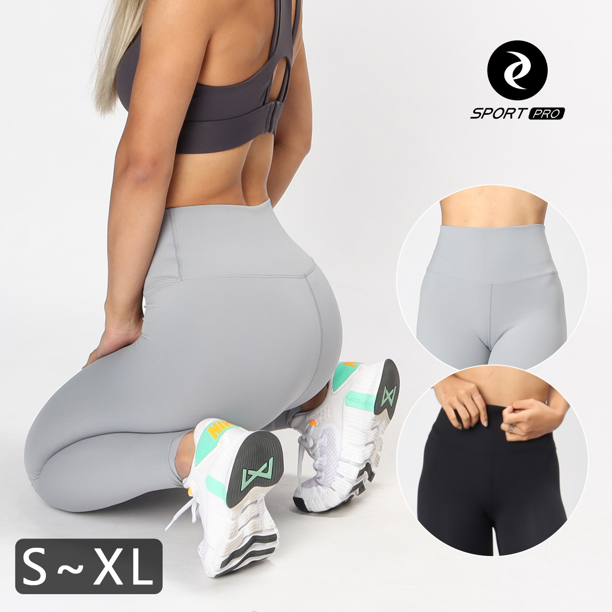 高腰雲棉空氣裸感九分瑜珈/運動/緊身機能褲*