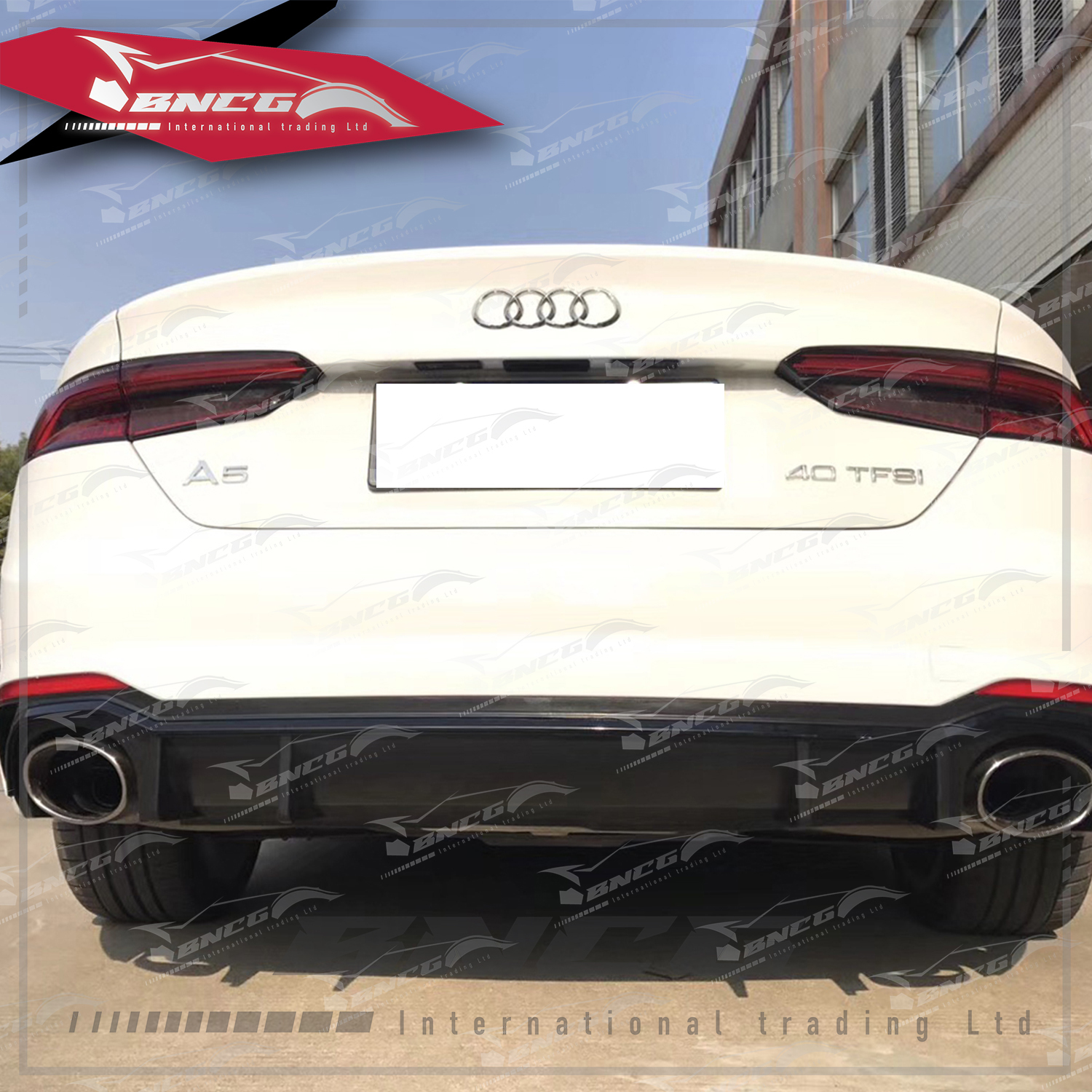 奧迪 Audi A5 B9 17-19年式 四門 改裝 空力套件 RS5款包圍 後保險桿 後導流 底漆 含尾飾管