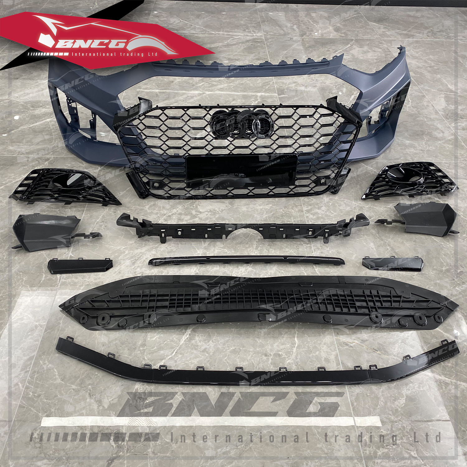 奧迪 Audi A4 S4 B9.5 2020+年式 改裝 RS4包圍 前保險桿 後保險桿 大包圍 亮黑 水箱罩任選