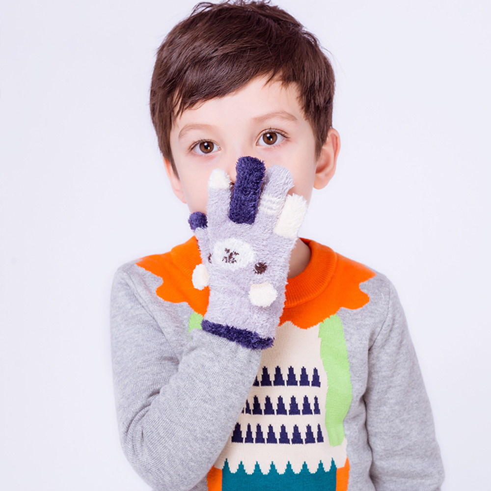 【肌暖】經典兒童款｜萊卡小熊彩色保暖手套丨C7560