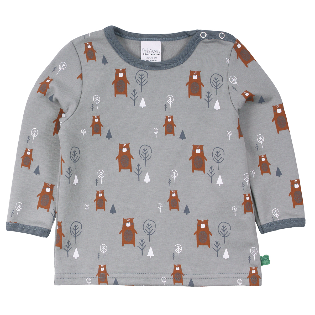 〖 Fred's World 〗灰藍冬日小熊刷毛上衣