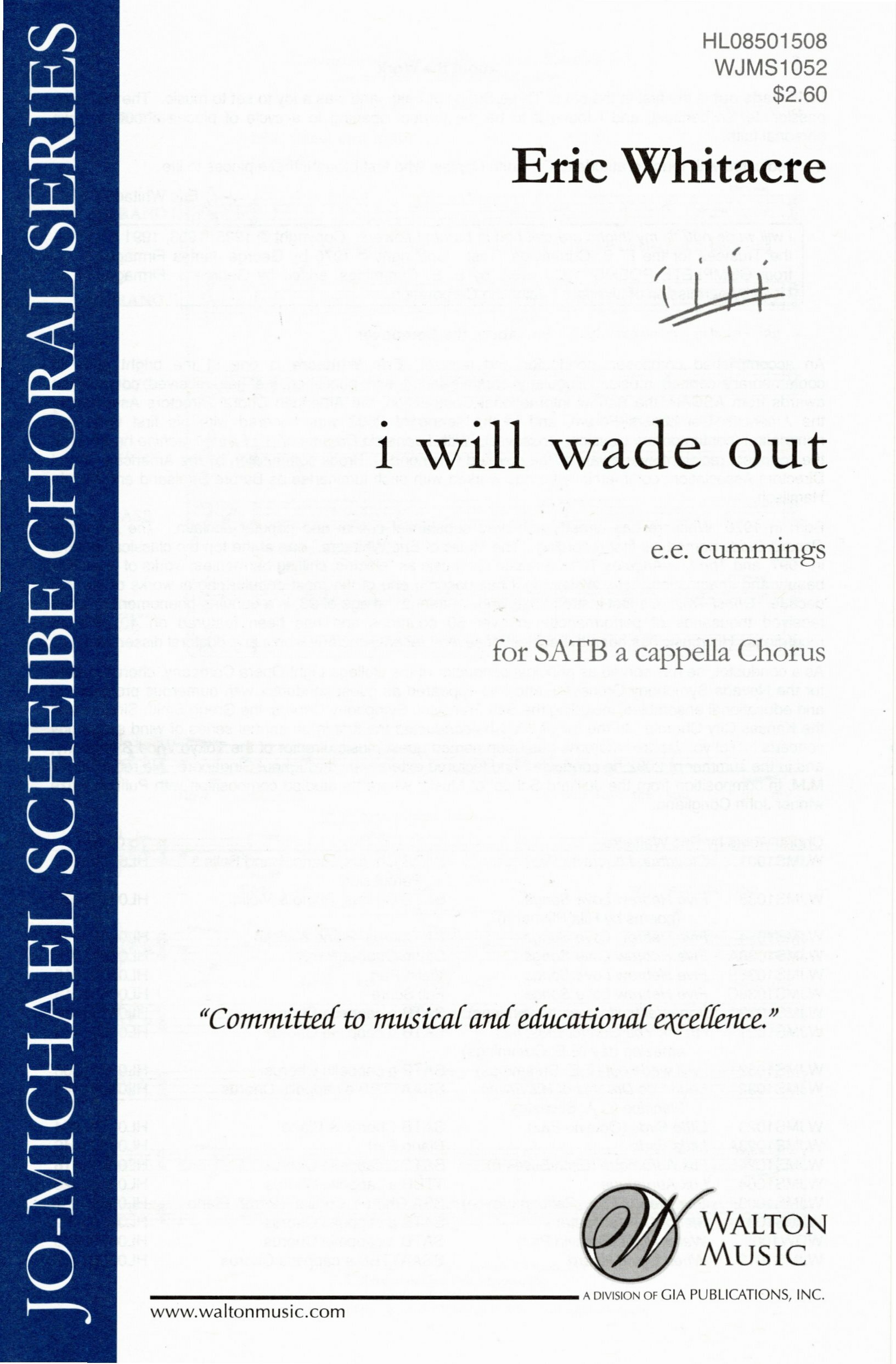 【混聲四部】《I Will Wade Out》