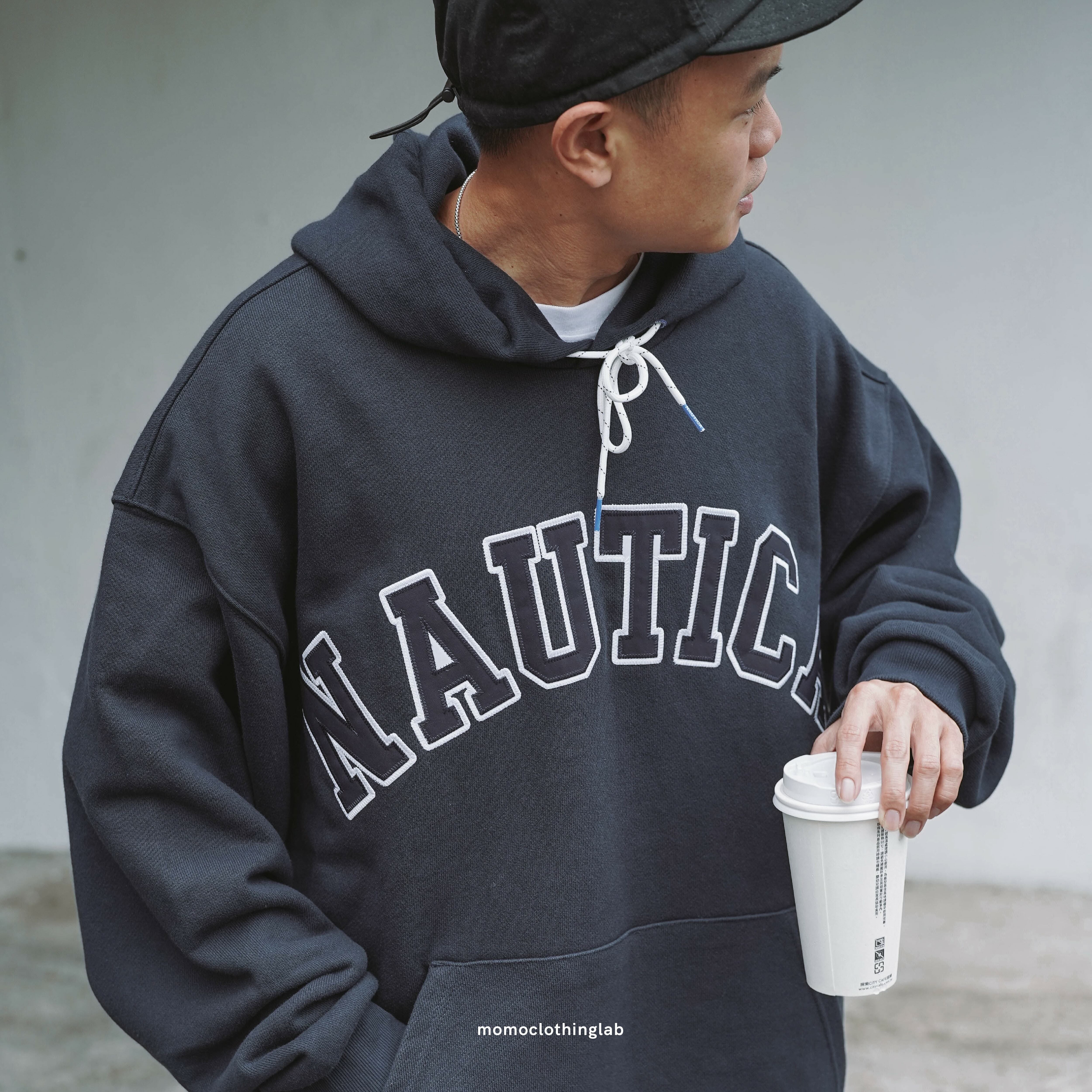 Nautica 帽Tee Arch Logo Sweat Hoodie