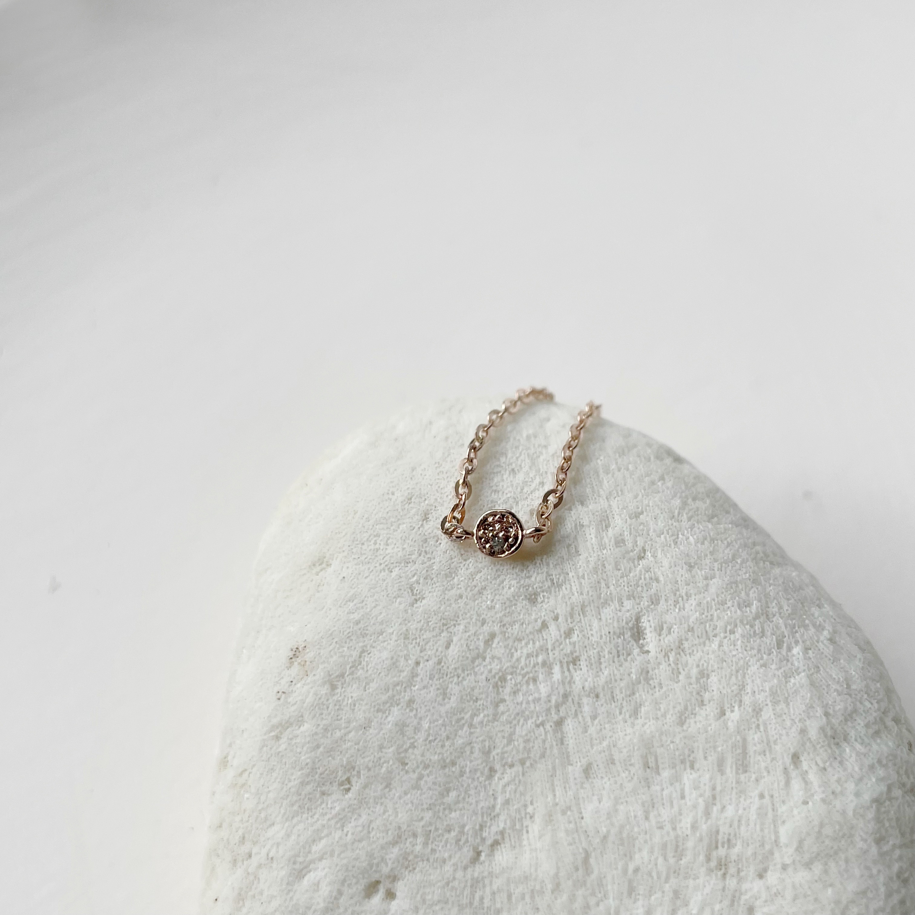 14K碎鑽小圓鏈戒