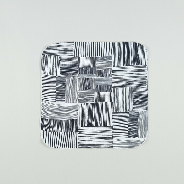 二重紗手帕 / 編織深藍