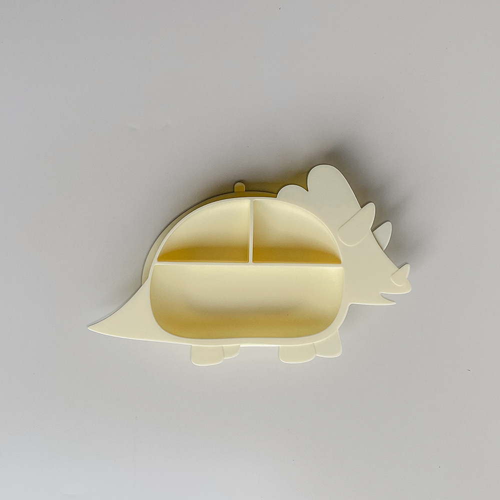 三角龍兒童學習餐盤 / 淡檸黃