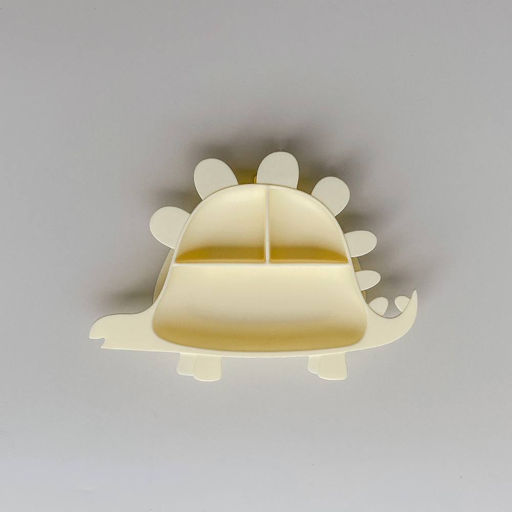 劍龍兒童學習餐盤 / 淡檸黃