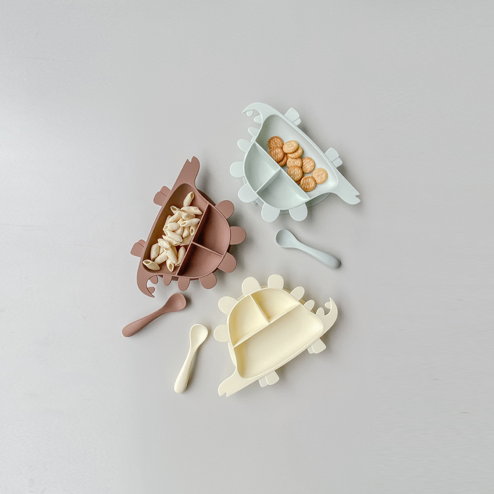 劍龍兒童學習餐盤 / 淡檸黃