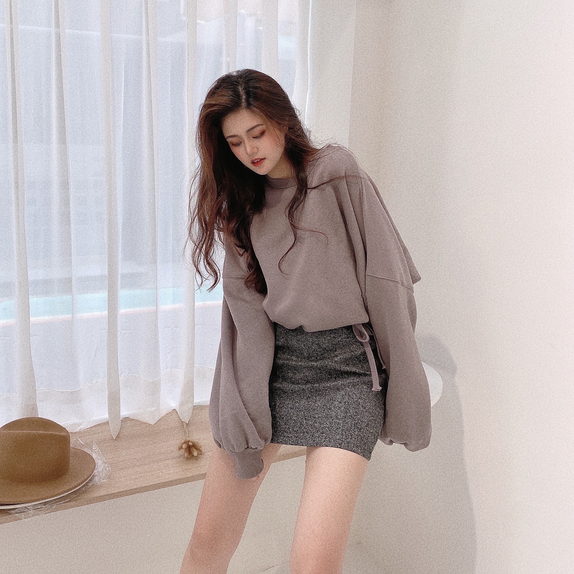 韓國內刷毛縮繩上衣/四色