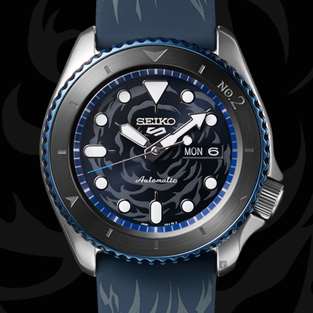 【SEIKO 精工】5 Sports系列 Seiko X One Piece _革命軍參謀長薩波  海賊王聯名機械水鬼男錶 4R36-12B0B  42.5mm 現代鐘錶