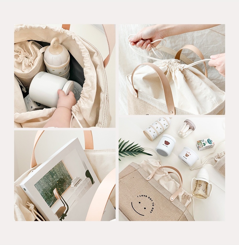 Dot to Dot 微笑麻質保溫袋