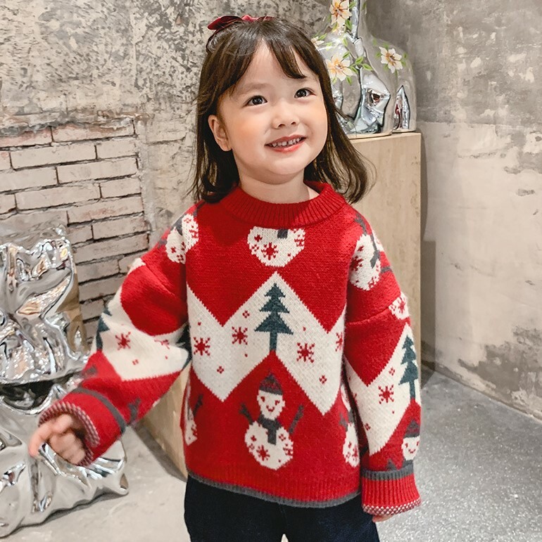 聖誕樹雪人針織毛衣 一般款/加絨款