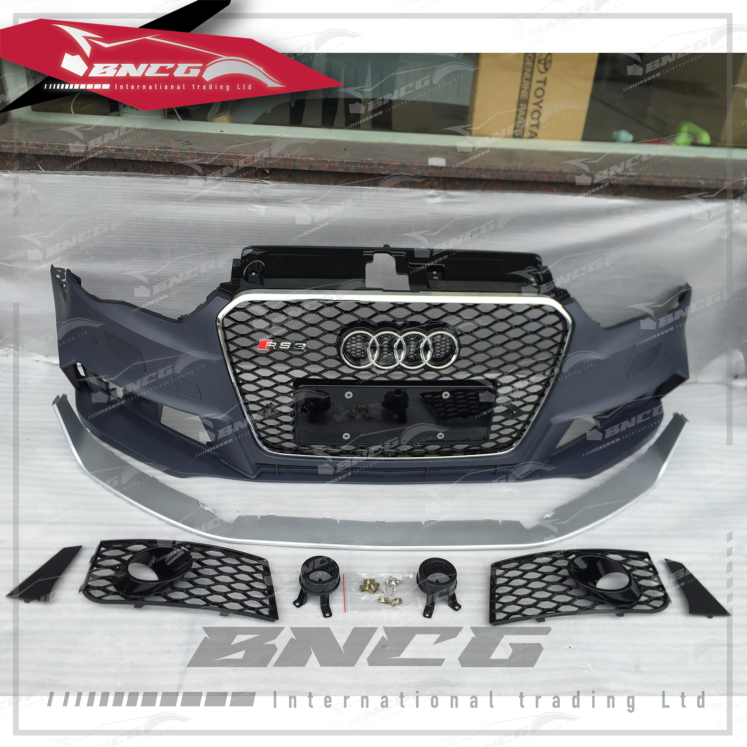 奧迪 Audi A3 12-15年式 改裝 空力套件 RS3款包圍 前保險桿 後保險桿 大包圍 素材 底漆 水箱罩任選