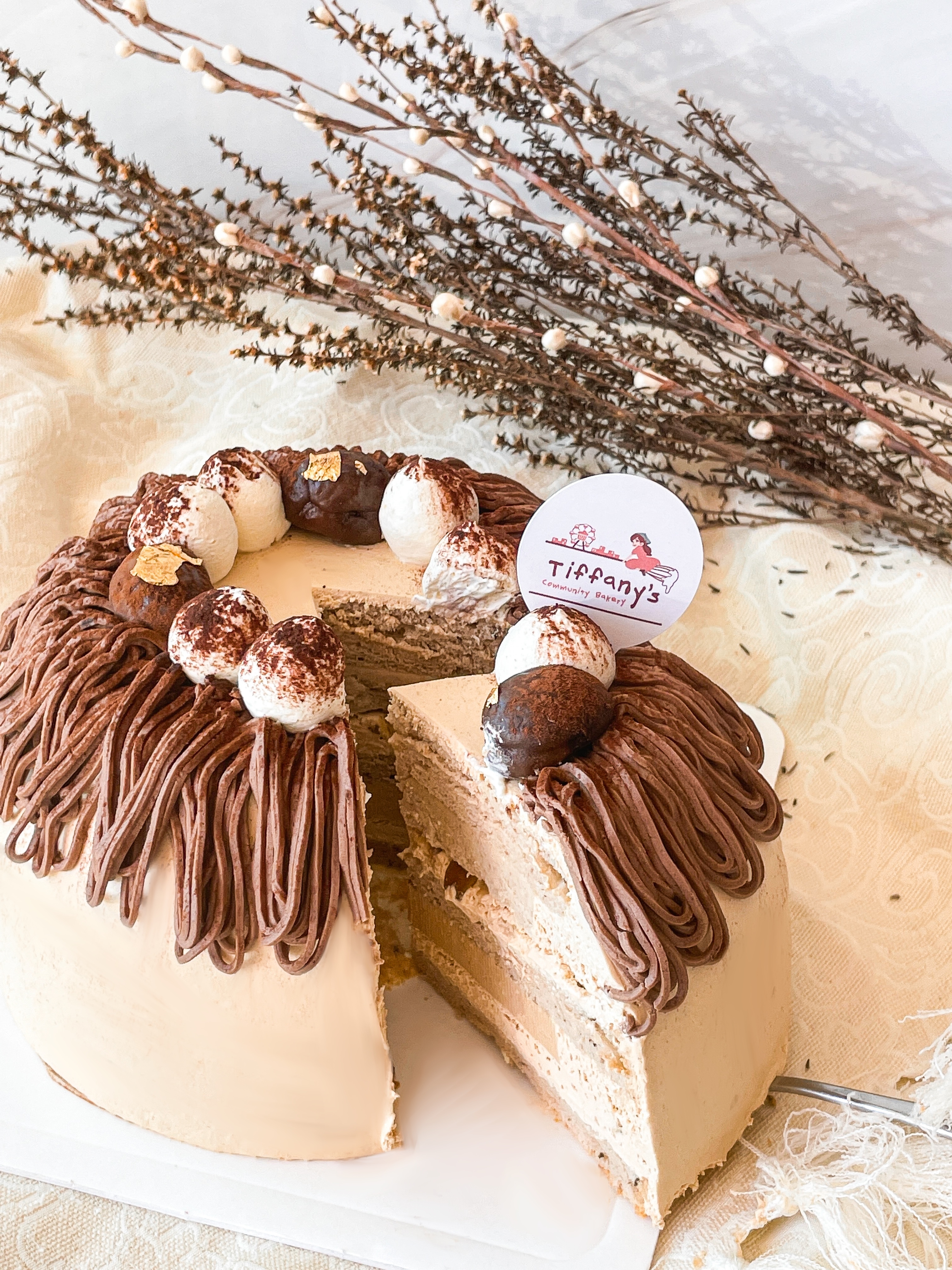 紅茶栗子奶油蛋糕