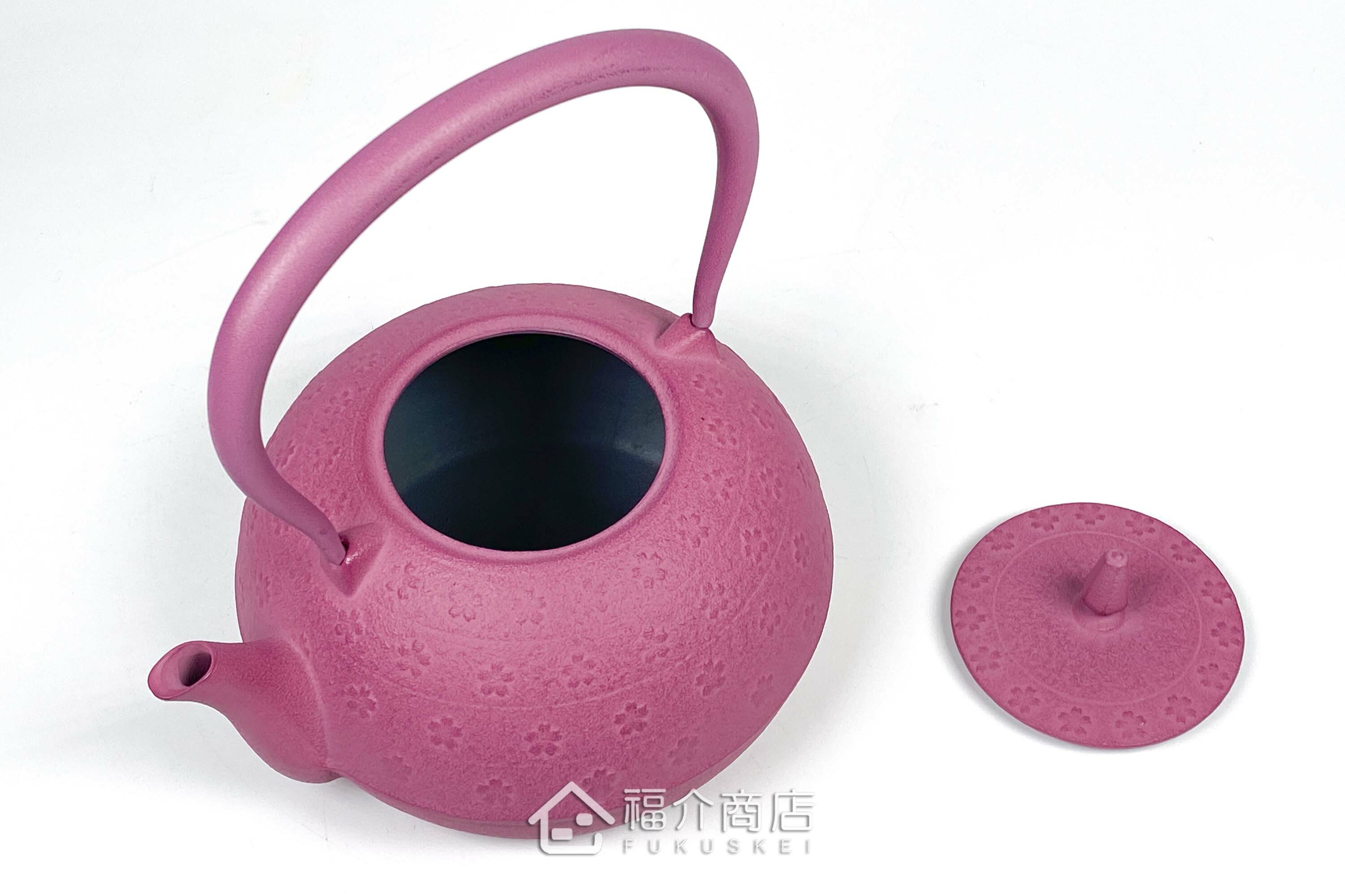 粉紅色的泡茶煮水鐵壺