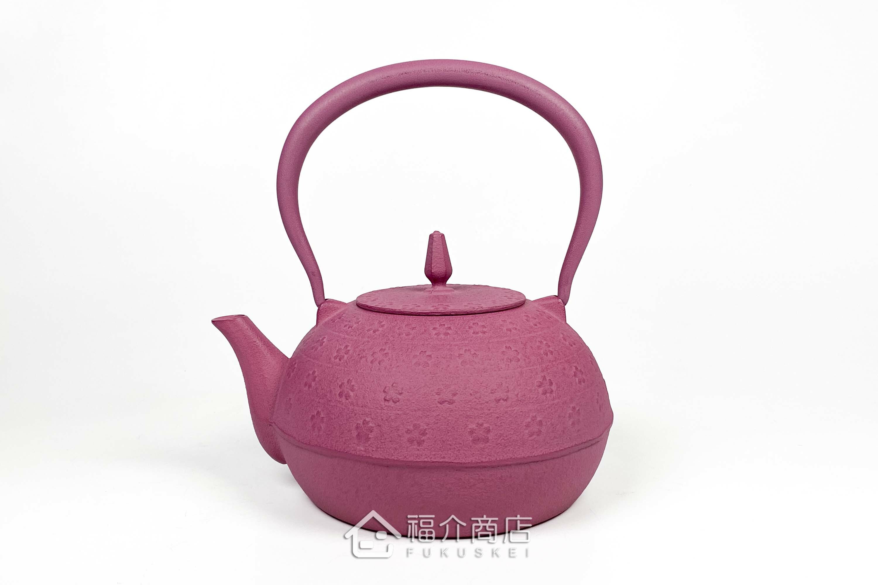 粉紅色的泡茶煮水鐵壺