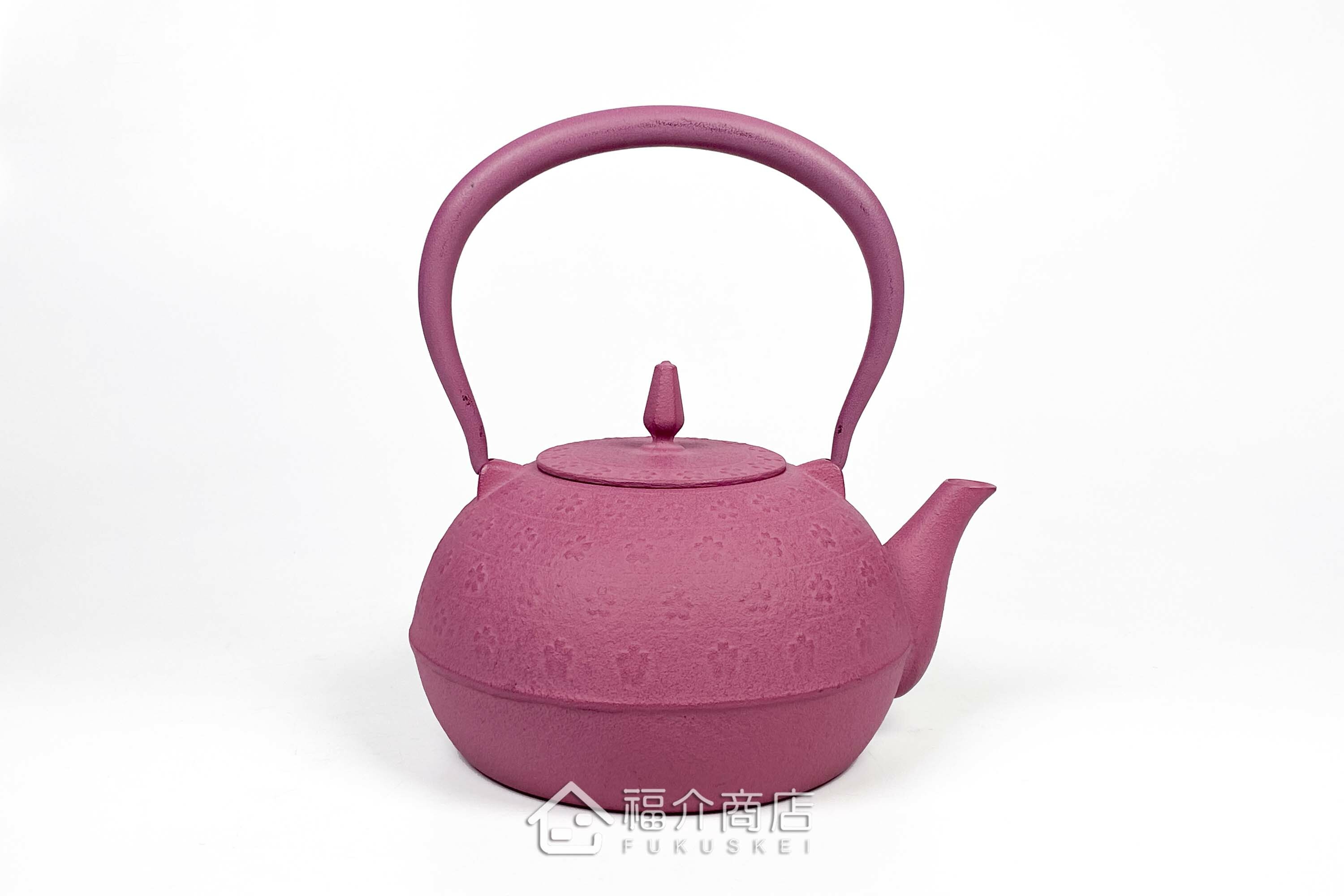 粉紅色的泡茶煮水鐵壺