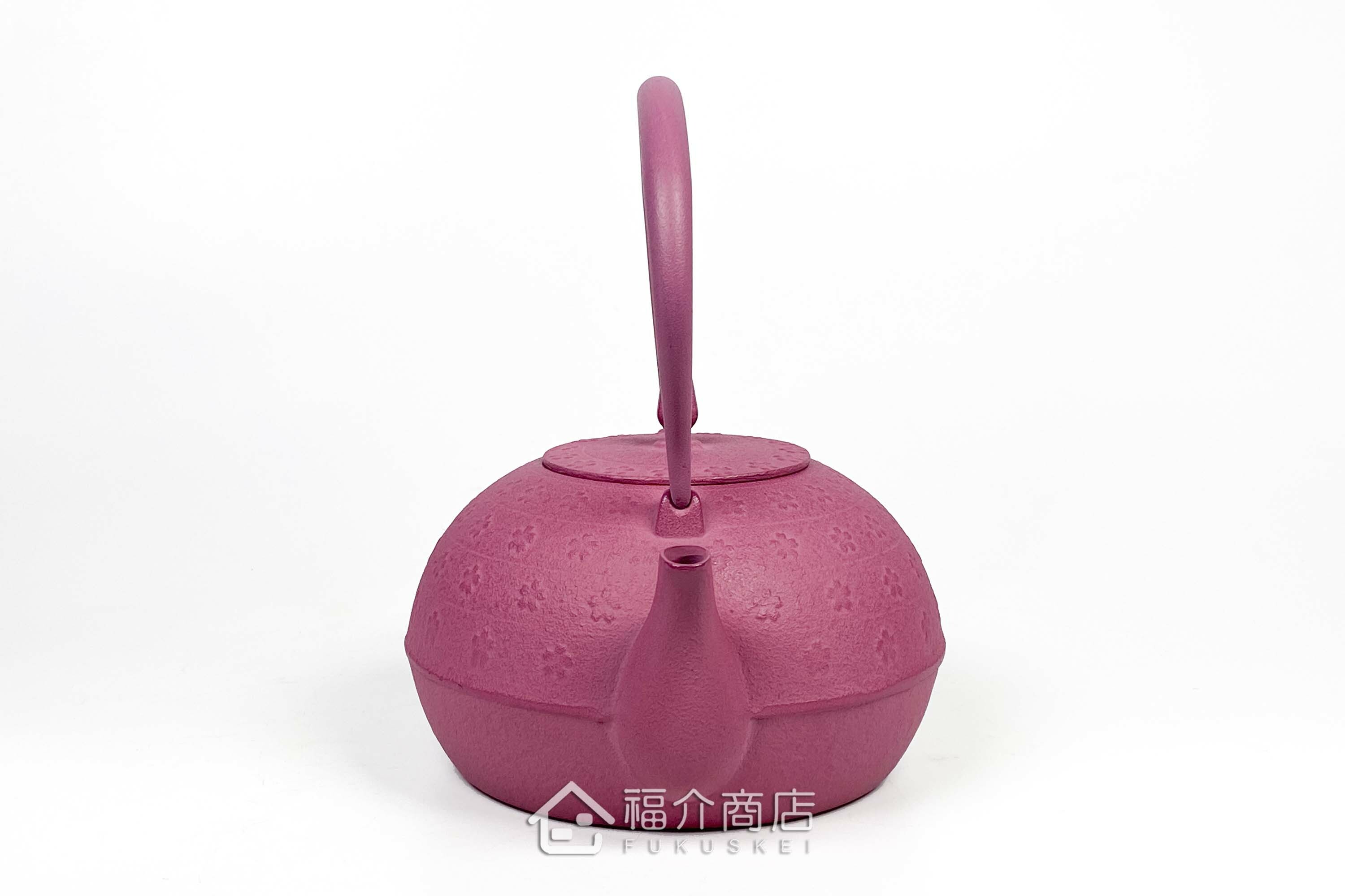 粉紅色的泡茶煮水鐵壺