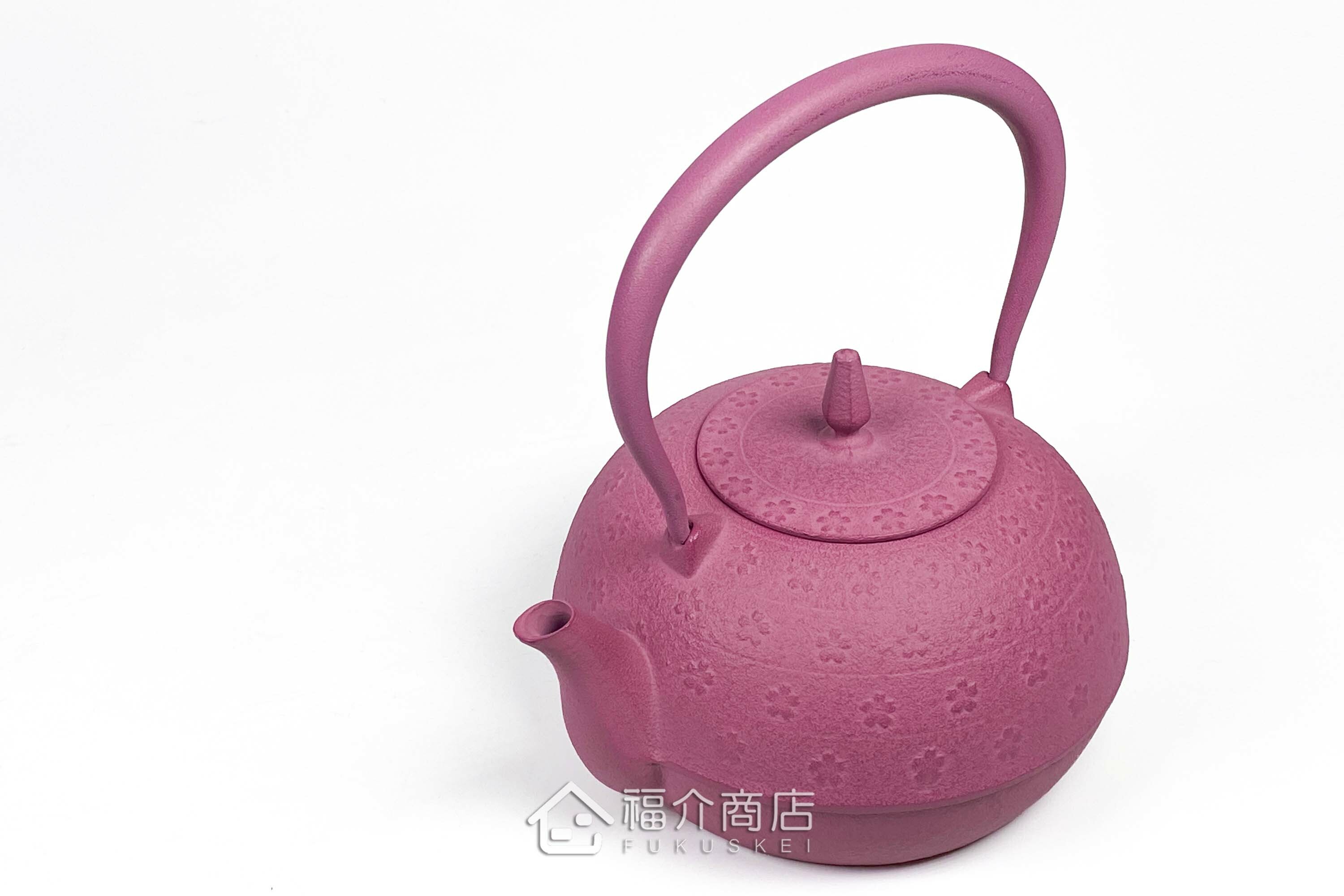 粉紅色的泡茶煮水鐵壺