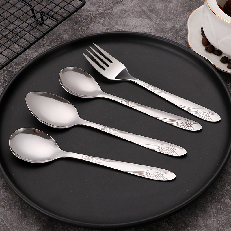 仙鶴系列不鏽鋼餐具 6入 餐叉 湯匙