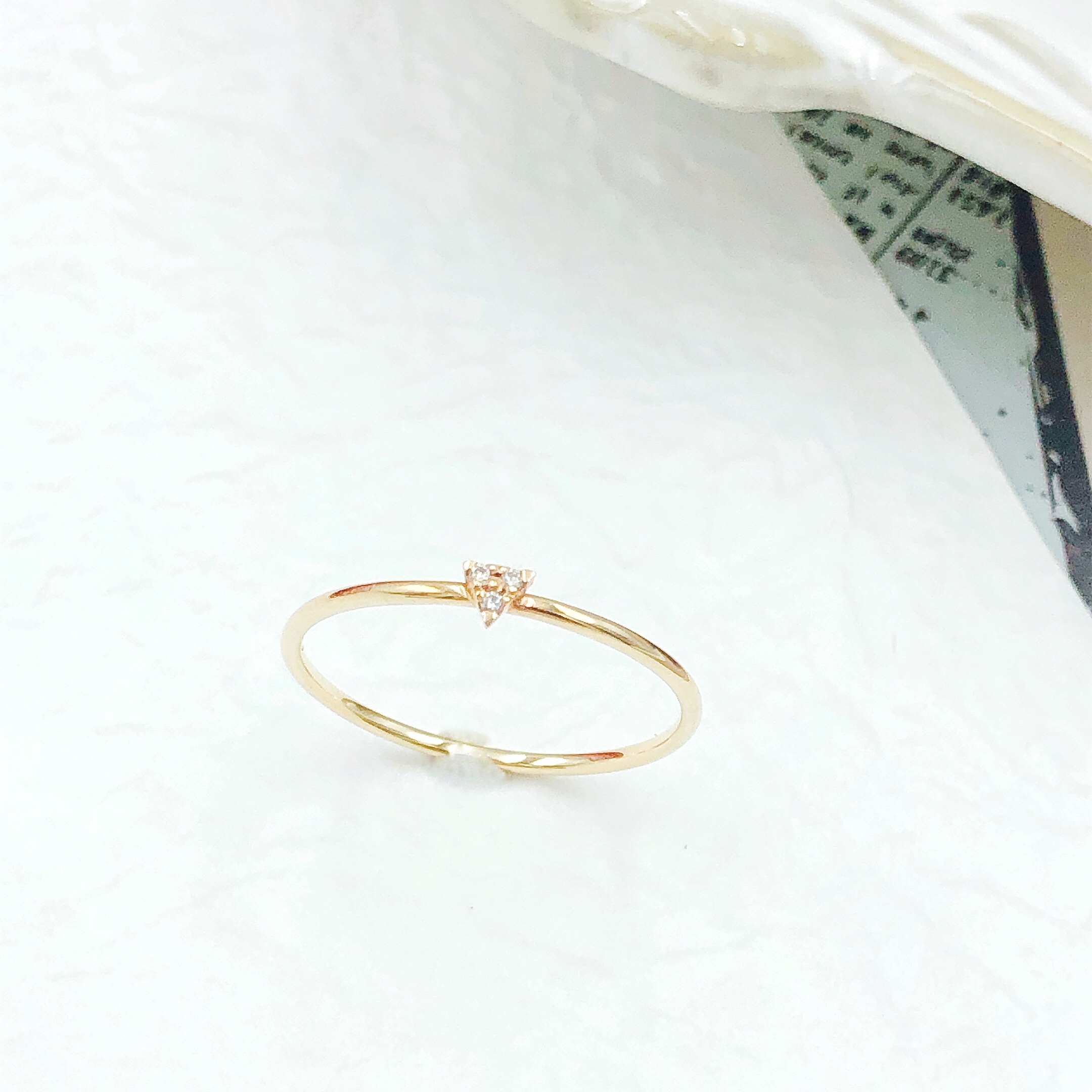 三角形極細線戒