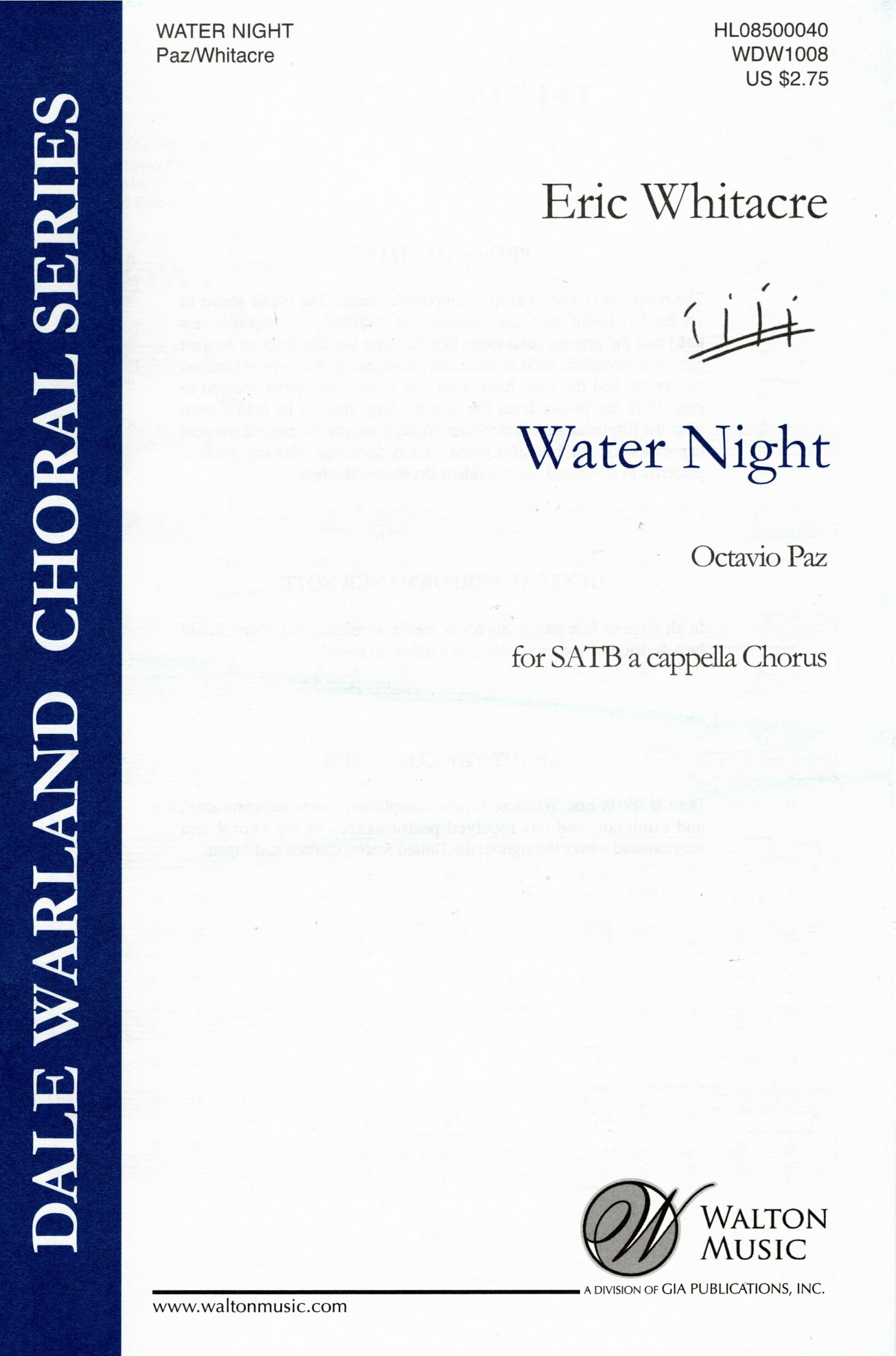 【混聲四部】《Water Night》