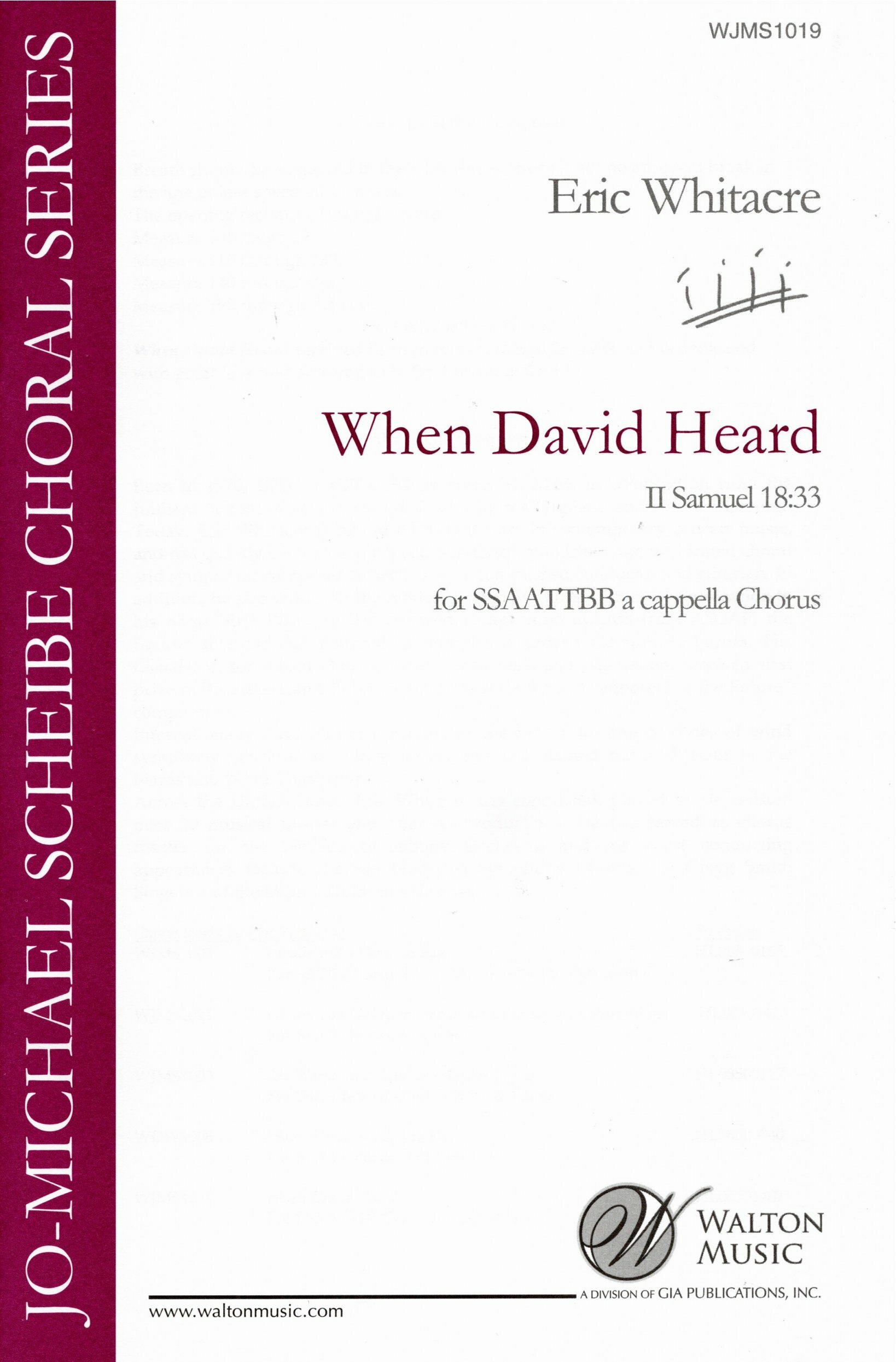 【混聲八部】《When David Heard》
