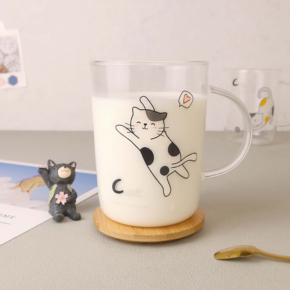 來抓我喵耐熱透明馬克杯 500ML