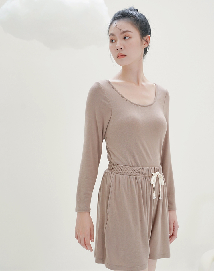 Inner Me 挖背長袖Bra T (可可)