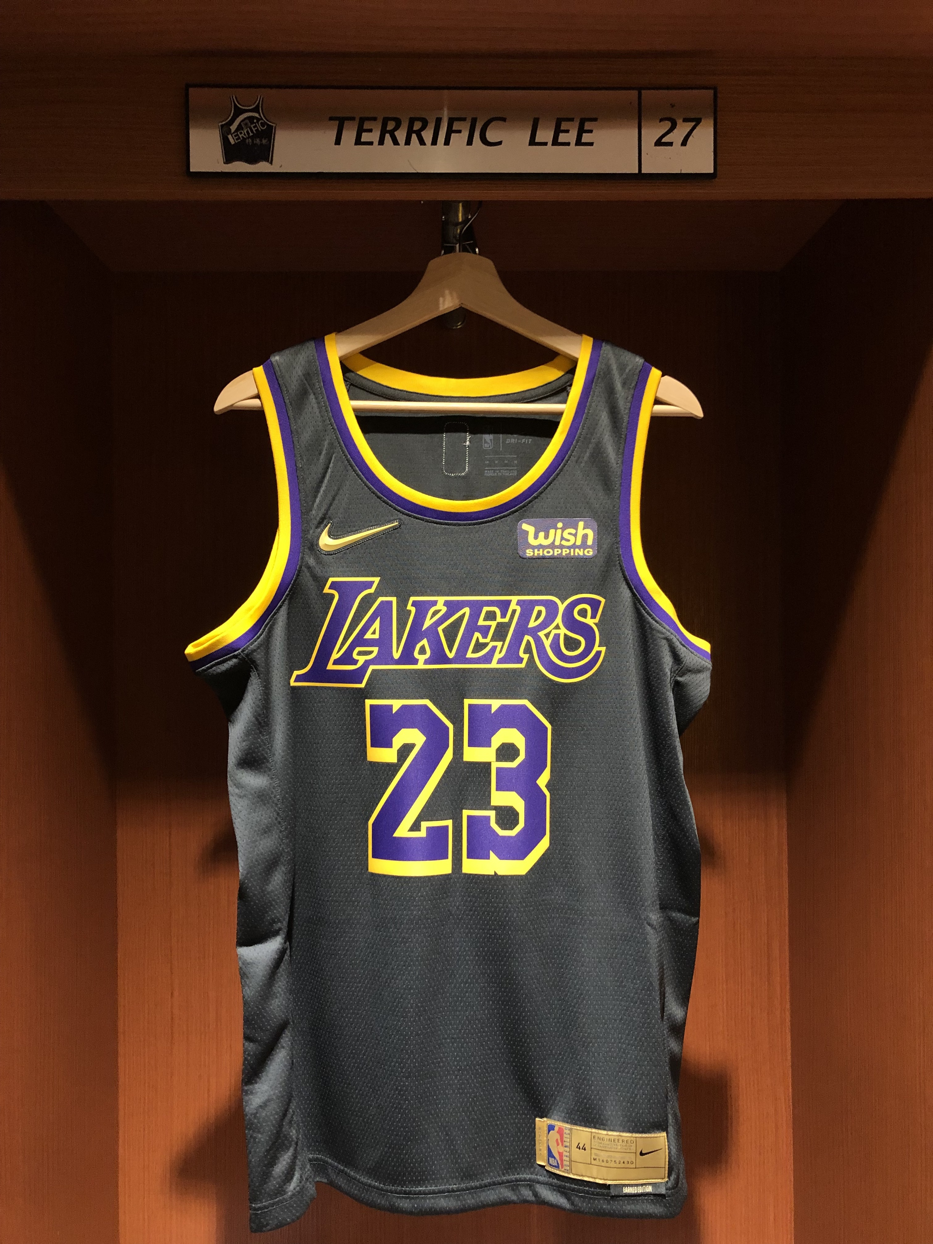 NBA球衣 Lebron James 洛杉磯湖人獎勵 Earned Nike Swingman 球迷版 熱轉印 含贊助商標 全新