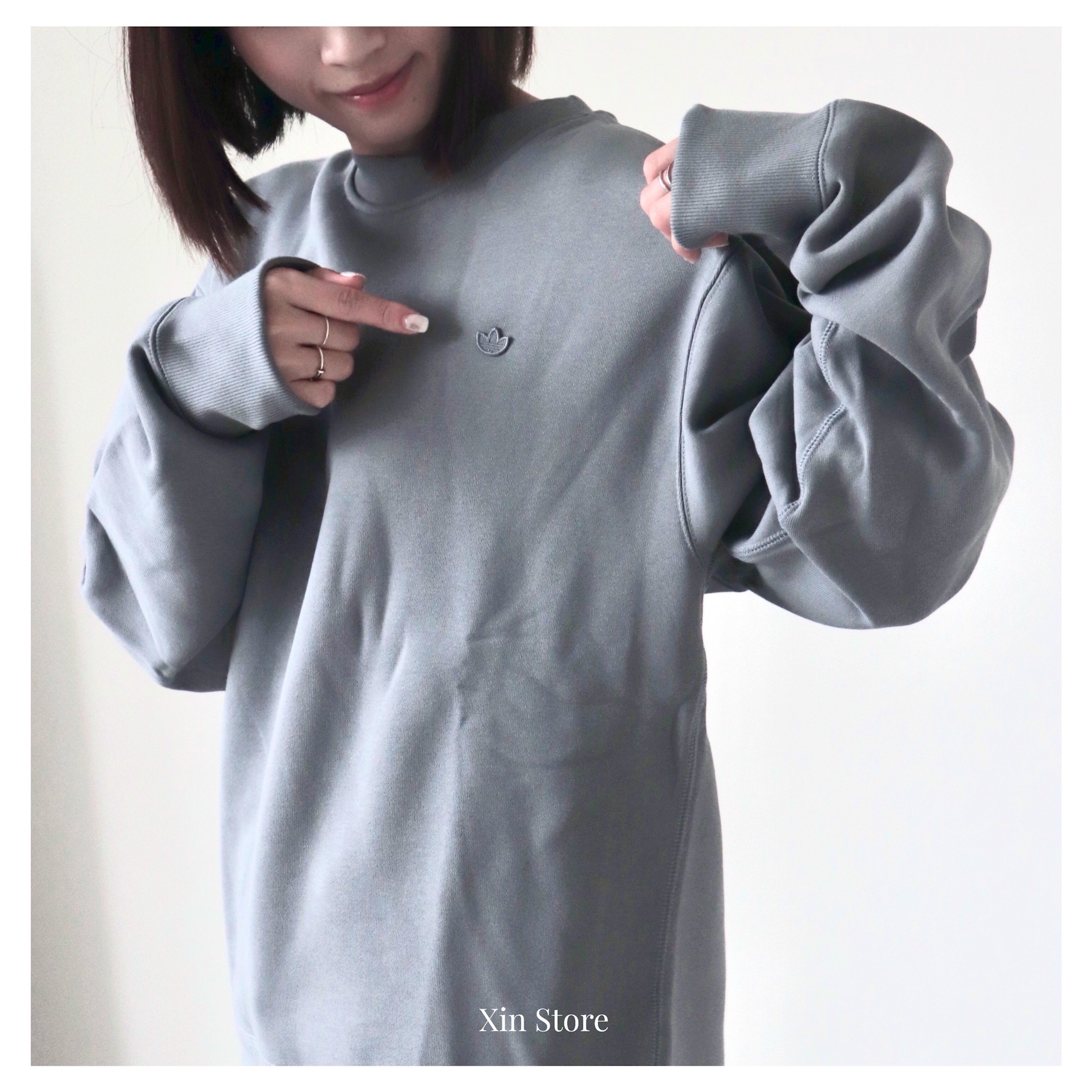 【現貨】Adidas Originals 三葉草 大學Tee 刷毛 厚磅 刺繡 淺灰 橘棕 黑