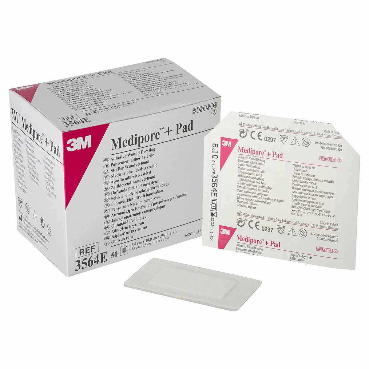 3M™ - Medipore + Pad 3564E 柔軟布質傷口敷料 6cm X 10cm (一片裝)