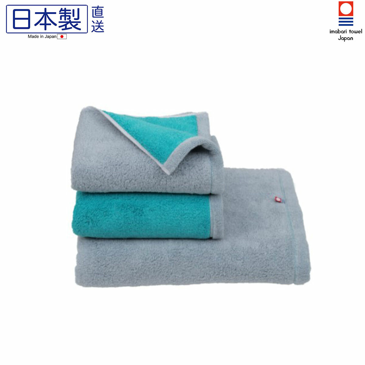 日本今治xDairy Prarie 超柔軟雙色長毛巾 (灰撞綠) 34x80 (日本製)