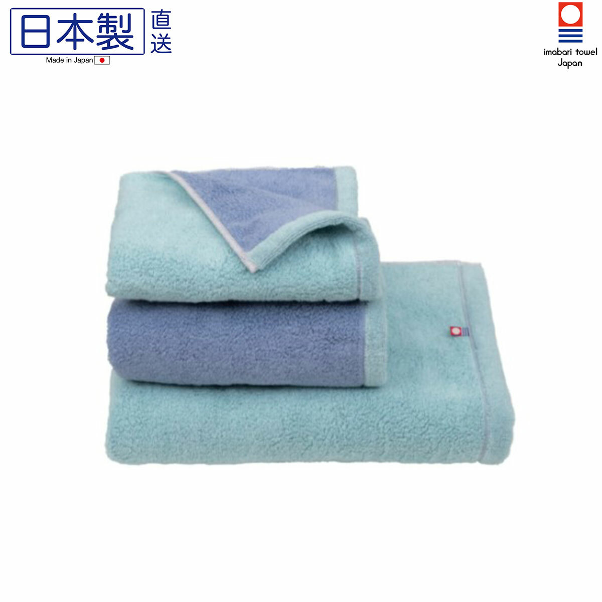 日本今治xDairy Prarie 超柔軟雙色長毛巾 (藍撞紫) 34x80 (日本製)