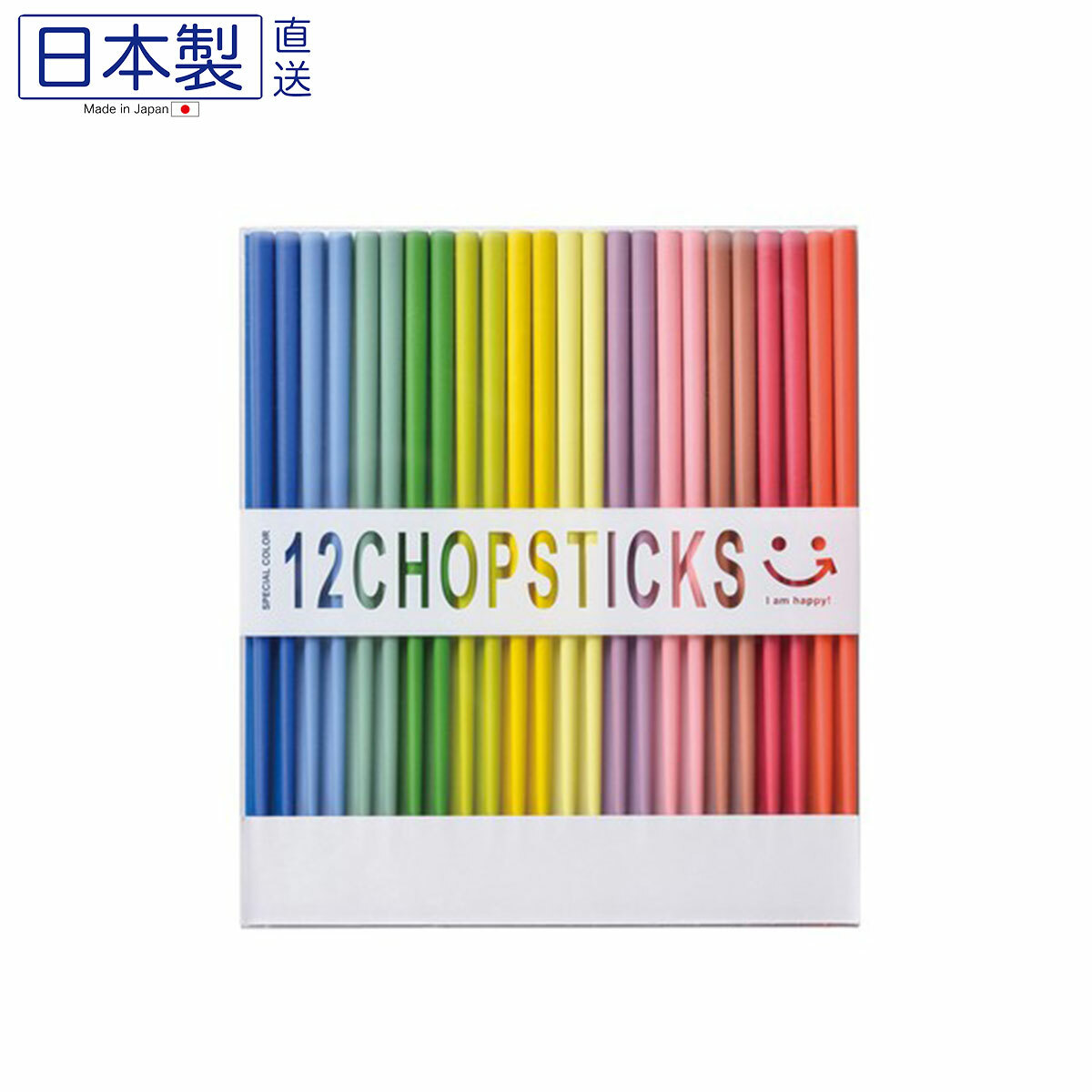 日本天然木材彩色筷子套裝 (12對) (日本製)