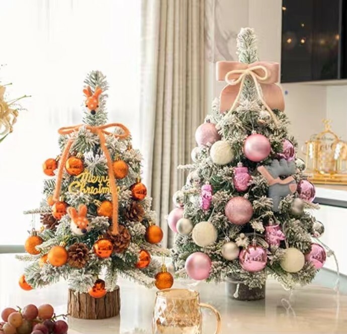 雪花植絨家用聖誕樹(60cm)