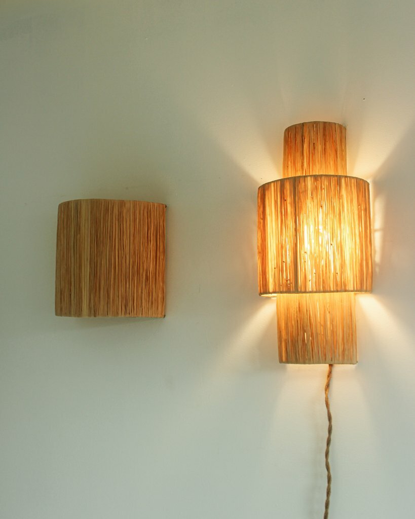 拉菲草手編燈罩｜壁燈 - 大｜摩洛哥