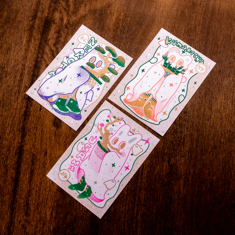 Raimochi｜RISO明信片｜松竹梅 3張一組