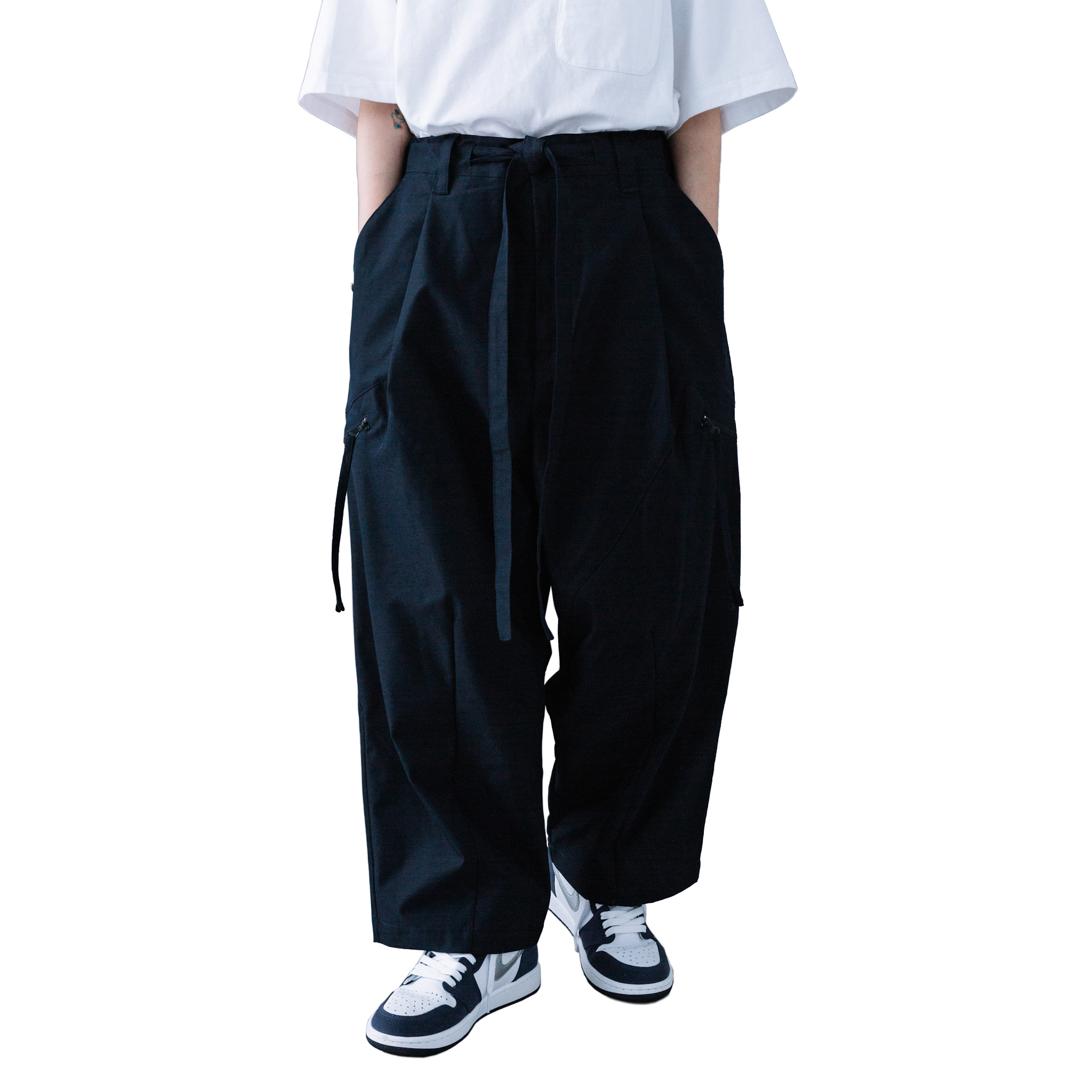 MELSIGN Strap Zip Pocket Trouser Navy