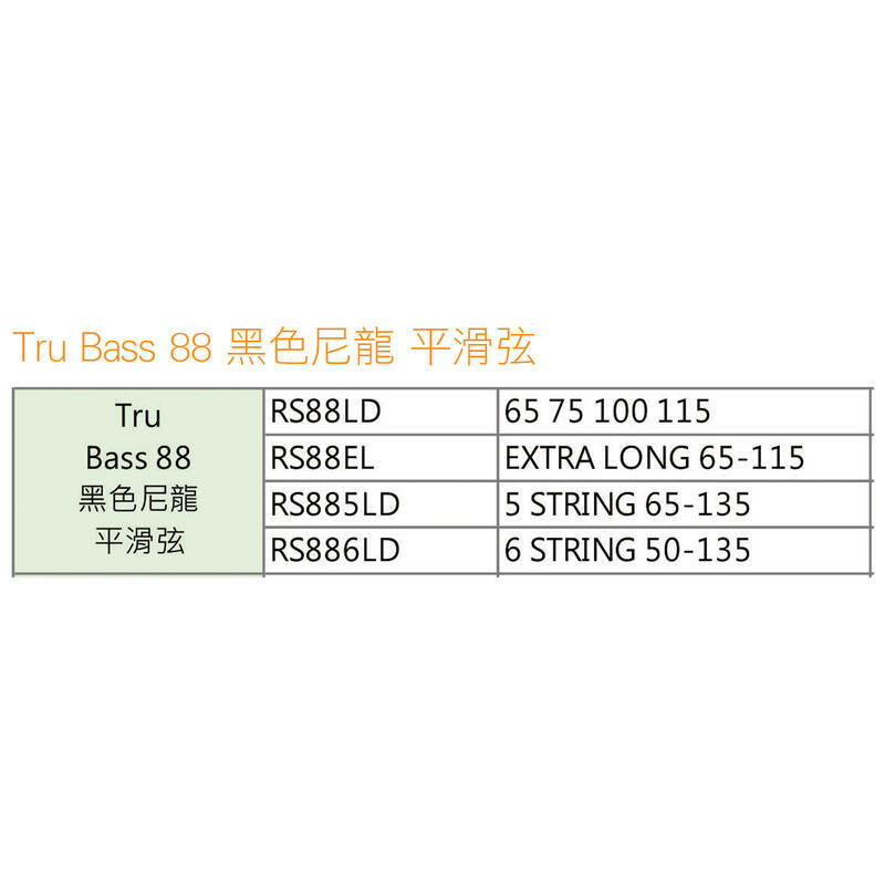 英國ROTOSOUND RS88LD (67-115) 電貝斯弦 黑色尼龍 平滑弦 旋弦公司貨