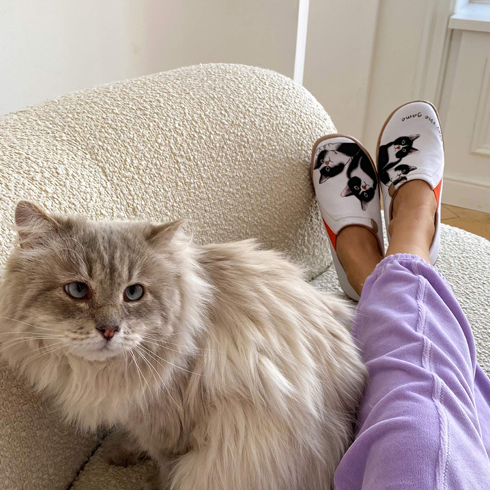 【 Uin 】西班牙原創設計 | 牛奶貓 彩繪鞋 休閒鞋 女鞋 懶人鞋