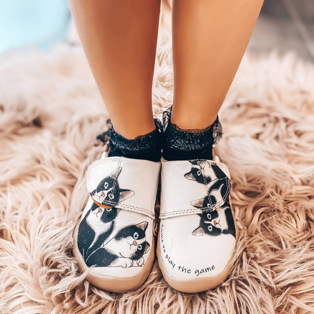 【 Uin 】西班牙原創設計 | 牛奶貓彩繪休閒童鞋