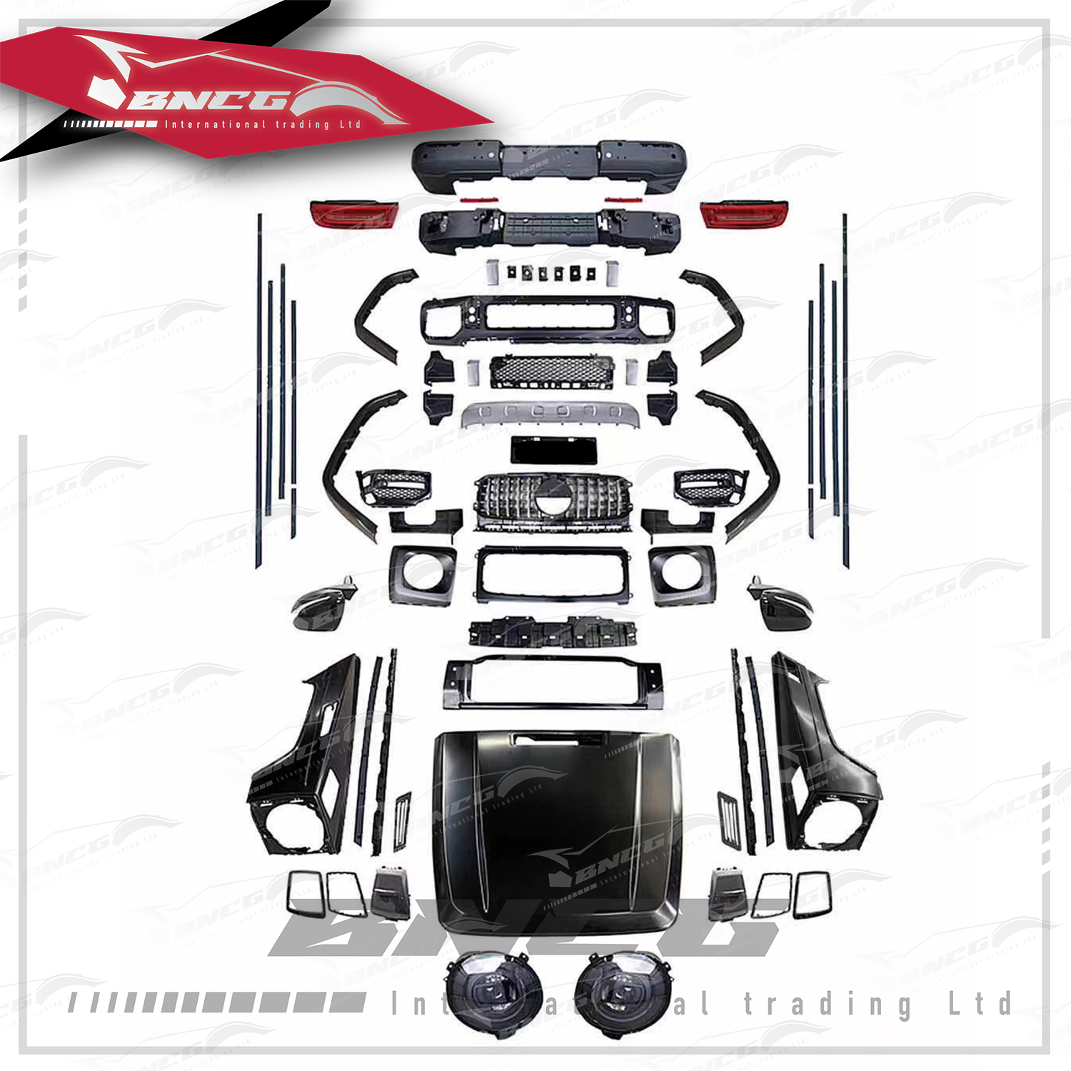 賓士 Benz G Class W464 改裝 AMG款 大包圍 前保桿 後保桿 水箱罩 燈飾 引擎蓋 輪弧 後照鏡