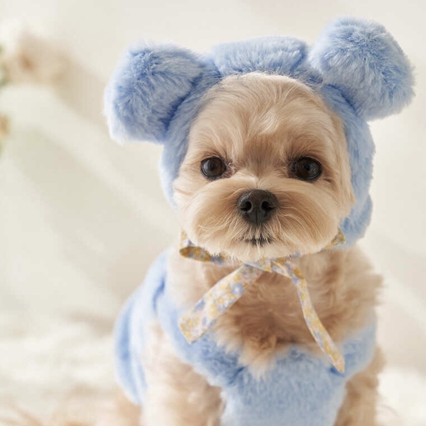 毛茸茸-造型保暖帽-天空藍-It’s sunny outside