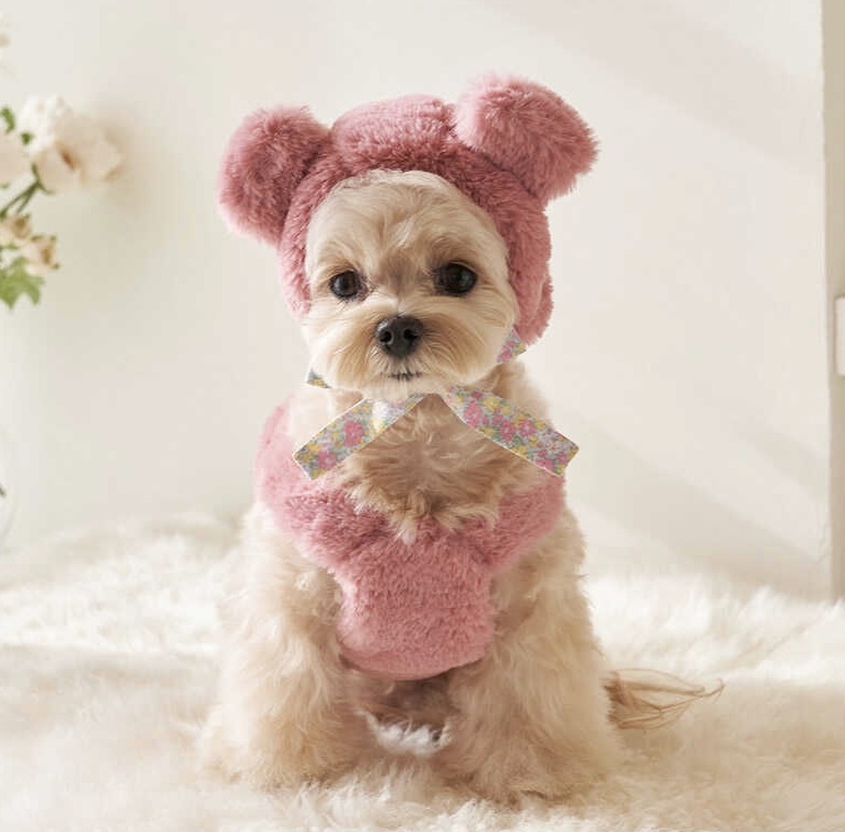 毛茸茸-造型保暖帽-玫瑰粉-It’s sunny outside