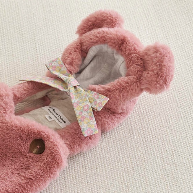 毛茸茸-造型保暖帽-玫瑰粉-It’s sunny outside