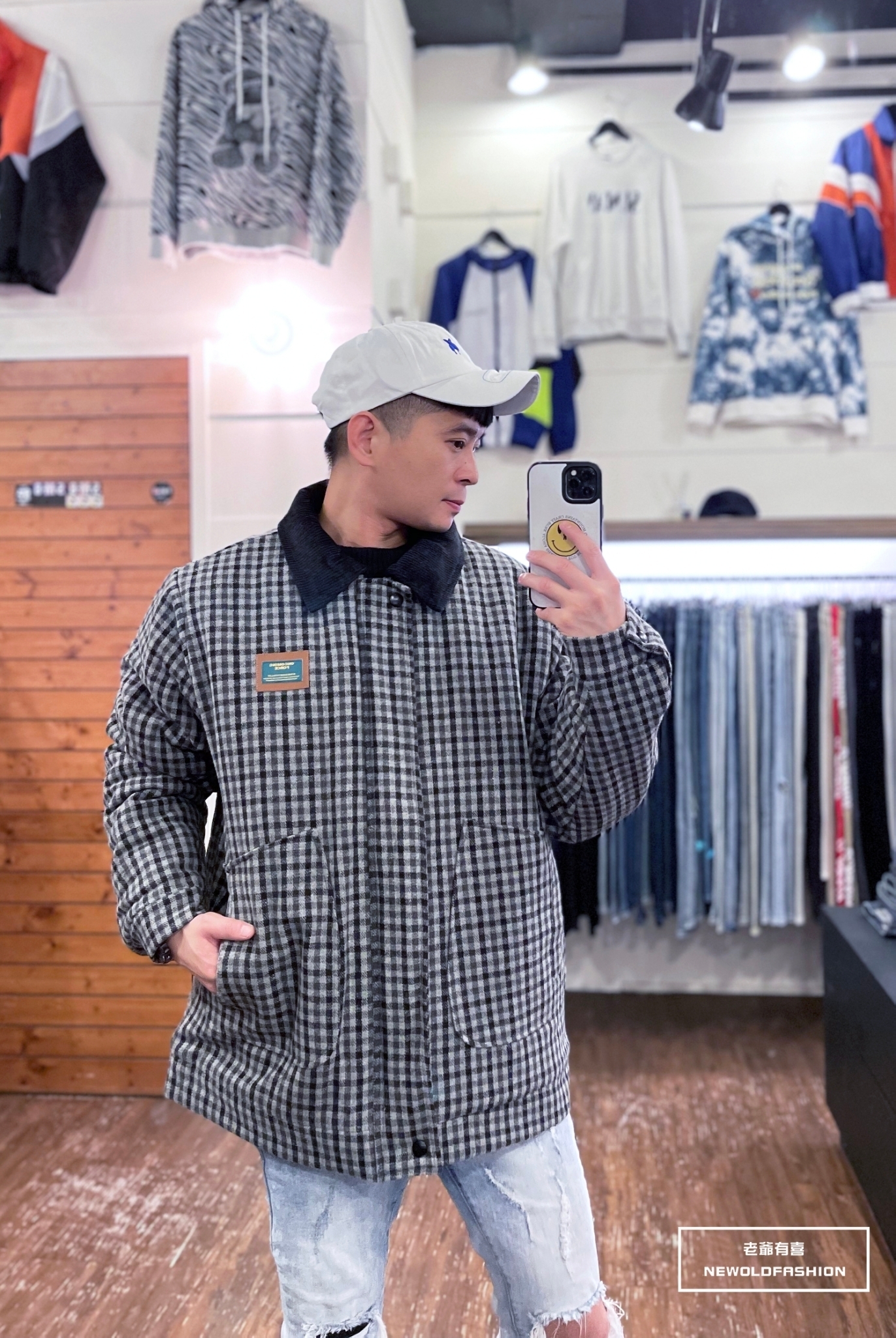 『新品上市』重磅皮標燈芯絨格紋鋪棉外套(NOF2111H1788)