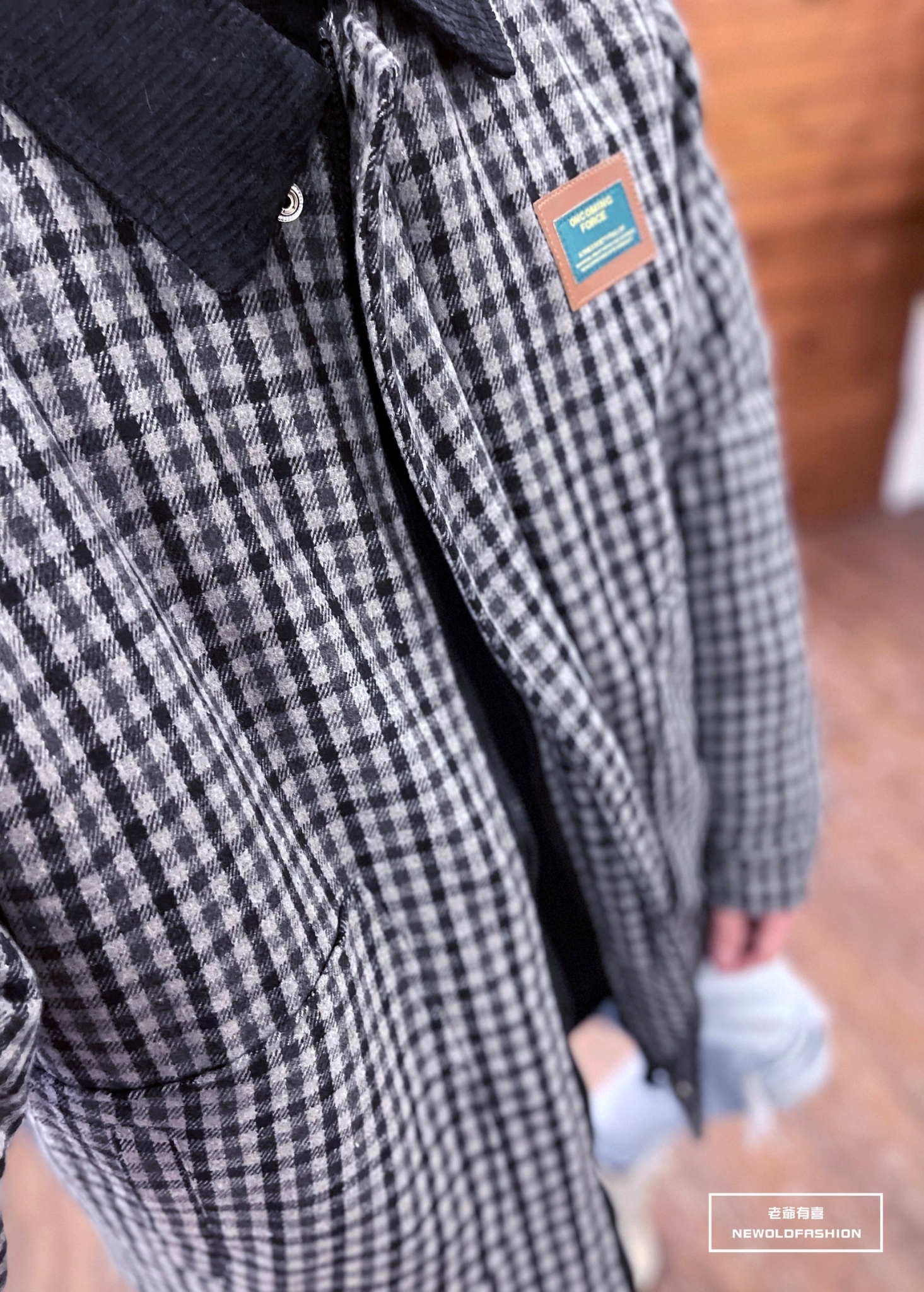 『新品上市』重磅皮標燈芯絨格紋鋪棉外套(NOF2111H1788)