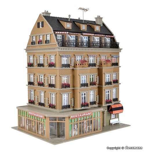 Vollmer 43781 H0 Restaurant with interior and LED lighting, functional kit